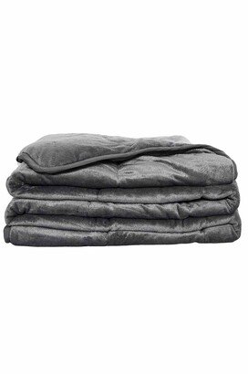 PUR AND CALM Antimicrobial Plush Faux Mink Fur Weighted Blanket - 12 lbs