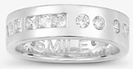 Apm onaco Womens Silver Smile orse Code Sterling-silver and Cubic Zirconia Ring