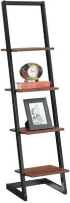 Snake River Décor 4-Tier Ladder Bookshelf Wood Grain and Metal Black and Cherry - 52 x 63