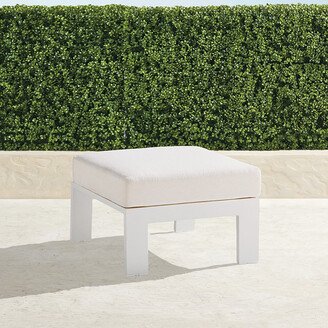 Calhoun Ottoman with Cushion in Matte White Aluminum