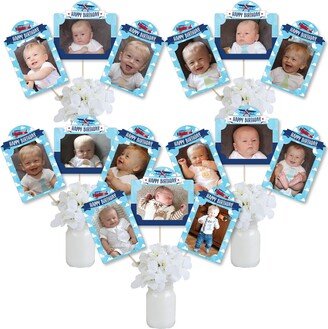 Taking Flight - Airplane Vintage Plane Birthday Party Picture Centerpiece Sticks Photo Table Toppers 15 Pieces