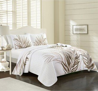 Palm Leaf Tropical Garden Ultra-Soft Microfiber Quilt Set