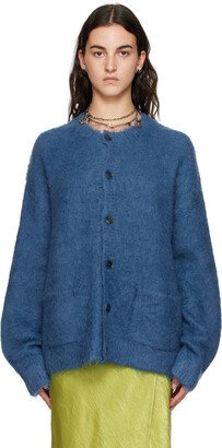 Blue Brushed Cardigan