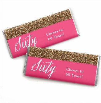 Big Dot Of Happiness Chic 60th Birthday Gold - Candy Bar Wrappers Birthday Party Favors 24 Ct