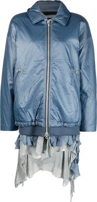 Long-Sleeve Zip-Up Coat