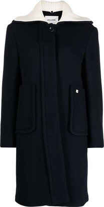 Wide-Collar Single-Breasted Coat