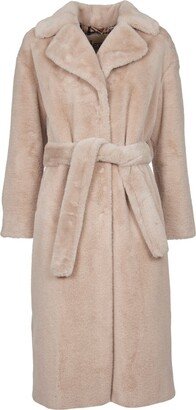 Belted Faux-Fur Coat