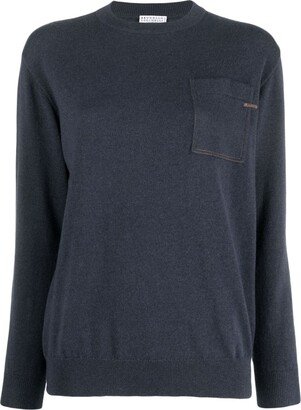 Long-Sleeve Cashmere Jumper-AE