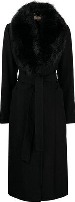 faux-fur collar wool-blend Coat