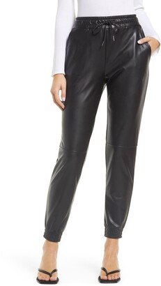 High Waist Faux Leather Joggers