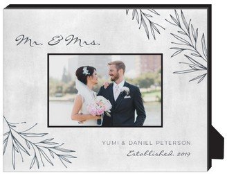 Personalized Frames: Modern Botanical Personalized Frame, - No Photo Insert, 8X10, Gray