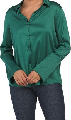 TJMAXX Button Up Charmeuse Blouse For Women