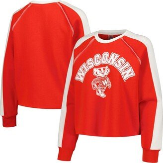 Women's Gameday Couture Red Wisconsin Badgers Blindside RaglanÂ Cropped Pullover Sweatshirt