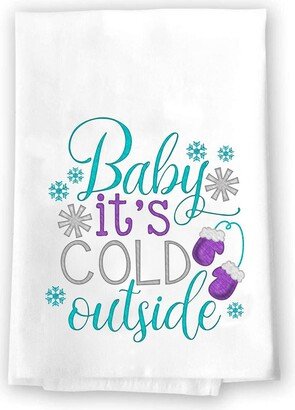 Decorative Kitchen Bath Hand Towels | Baby It's Cold Outside Home Decor Holiday Decorations Xmas Gift Present Snowflake