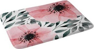 Marta Barragan Camarasa Big Watercolor Flowers Bath Mat Pink