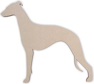 Wooden Dog Wall Art Silhouette Cutout - Whippet Gift For Pet Lover Unfinished & Available 2 To 42 Inches