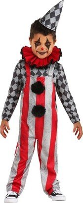 HalloweenCostumes.com 4T Boy Wicked Circus Toddler Clown Costume for Boy's, Black/Gray/Red