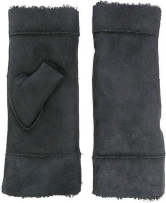 Shearling-Lined Fingerless Gloves