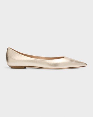 Emilia Metallic Point-Toe Ballerina Flats