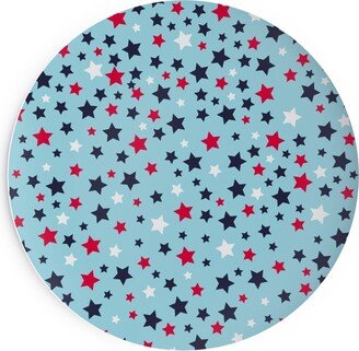 Salad Plates: Scattered Stars - Blue Red And White Salad Plate, Blue