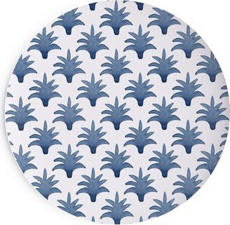 Salad Plates: Pinecone - Indigo On Cream Salad Plate, Blue