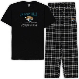 Concepts Sport Men's Black, Charcoal Jacksonville Jaguars Big and Tall Lodge T-shirt and Pants Sleep Set - Black, Charcoal