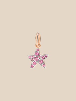 Stellina charm in 9 kt rose gold and red spinel