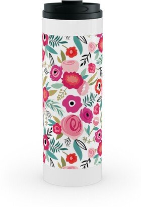 Travel Mugs: Maypole - Pink Stainless Mug, White, 16Oz, Pink