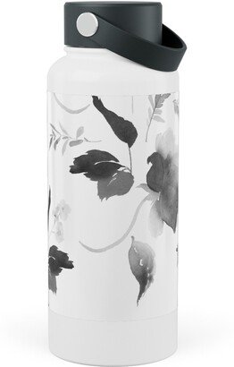 Photo Water Bottles: Spring Beginning - Black And White Stainless Steel Wide Mouth Water Bottle, 30Oz, Wide Mouth, White