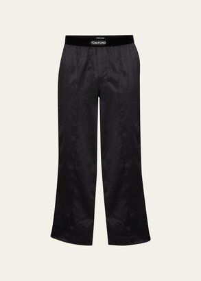 Men's Silk Logo Pajama Pants-AA