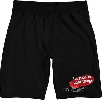 The Vampire Diaries Vampire Diaries It's Good To Want Things Men's Black Sleep Pajama Shorts-XXL