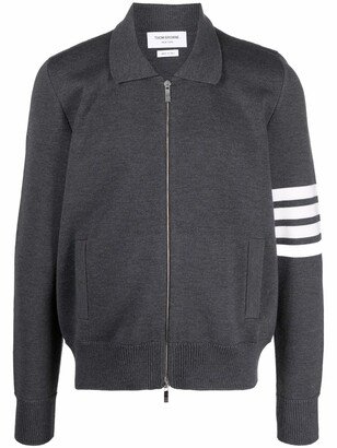 4-Bar stripe zip-up jumper