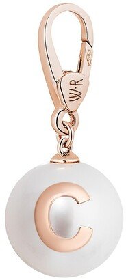 Pearl ID 18K Rose Gold, 11.5-12MM Pearl & Carved C Initial Charm