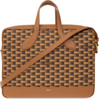 Briefcase With Logo - Brown
