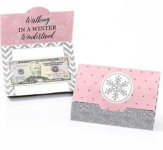 Big Dot Of Happiness Pink Winter Wonderland - Holiday Snowflake Party Money & Gift Card Holders 8 Ct