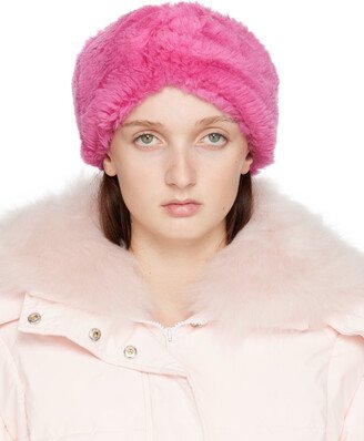 Pink Natural Woven Shearling Headband