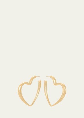 Graduating Heart Hollow Hoop Earrings, 47mm