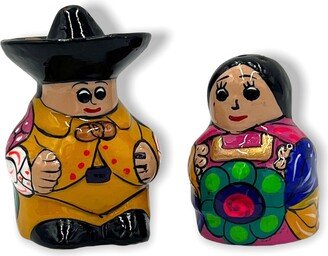 Set Of 2 Mexican Handmade Salt & Pepper Shakers | Hand Painted Talavera