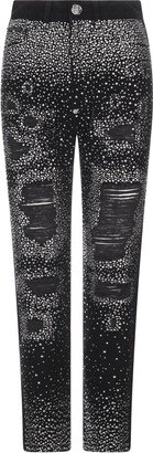 Black Boyfriend Jeans With Crystals-AA