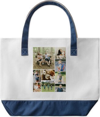 Large Tote Bags: Gallery Of Nine Large Tote, Navy, Photo Personalization, Large Tote, Multicolor