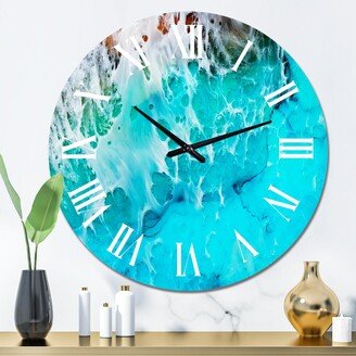 Designart 'Waves Epoxy ResIn Art III' Modern wall clock