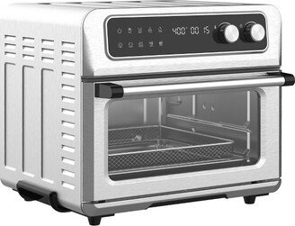 HOMCOM Air Fryer Toaster Oven, 8-In-1 Convection Oven Countertop, Broil, Toast, Dehydrator, Thaw and Air Fry, 1800W, Stainless Steel Finish