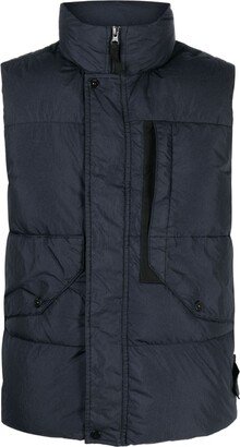 Compass-motif quilted down gilet