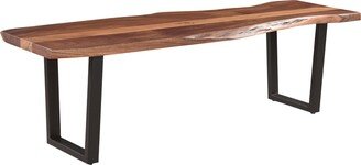 Sienna Live Edge Dining Bench - Brown