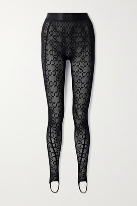 Simkhai Stretch-mesh Jacquard Leggings - Black