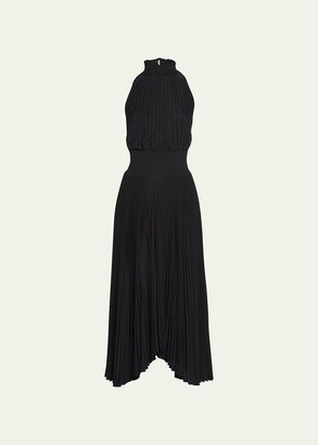 Renzo Pleated Halter Dress