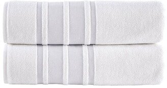 Contrast Border 2Pc Bath Sheets-AA