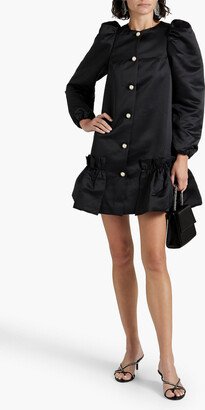 Ruffled satin mini dress