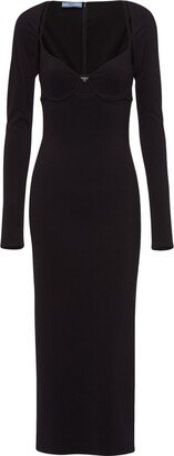 Logo-Plaque Stretch-Jersey Midi Dress