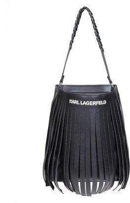 K/Fringe Logo Detailed Hobo Bag